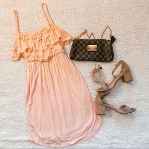 Peach Colored Spaghetti Strap Dress Ella Moss